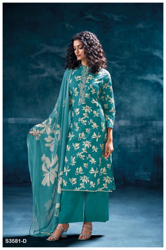 Ganga mritsa 3581 cotton printed surat wholesale market dress materials