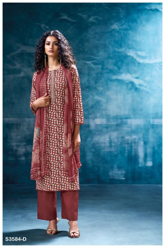 Ganga nivritti 3584 cotton printed surat wholesale market dress materials