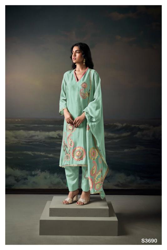Ganga veds 3690 viscose woven designer dress material online in india