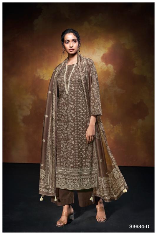 Ganga xara 3634 cotton printed dress materials in mumbai 4 pcs Bundle