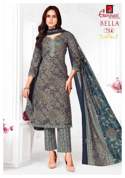 Ganpati bella vol-7 cotton printed top bottom dupatta branded kurti wholesale