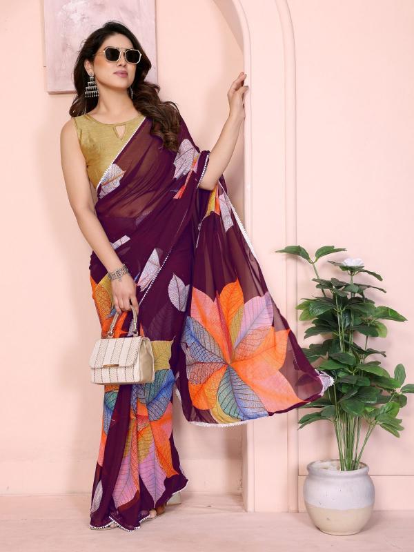GC georgette printed wholesale sarees in surat with low price
