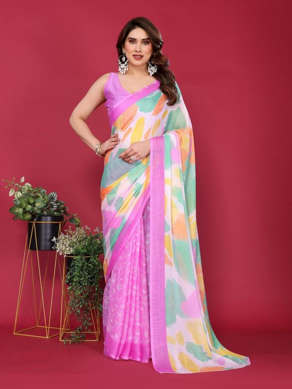 GC soft chiffon printed designer saree ebay india