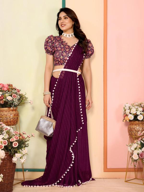 GC soft georgette silk indian saree top style