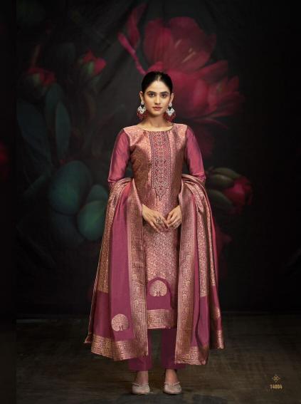 Ibiza sakhi vol 10 banglory silk jacquard catalog designer dress material manufacturers in india