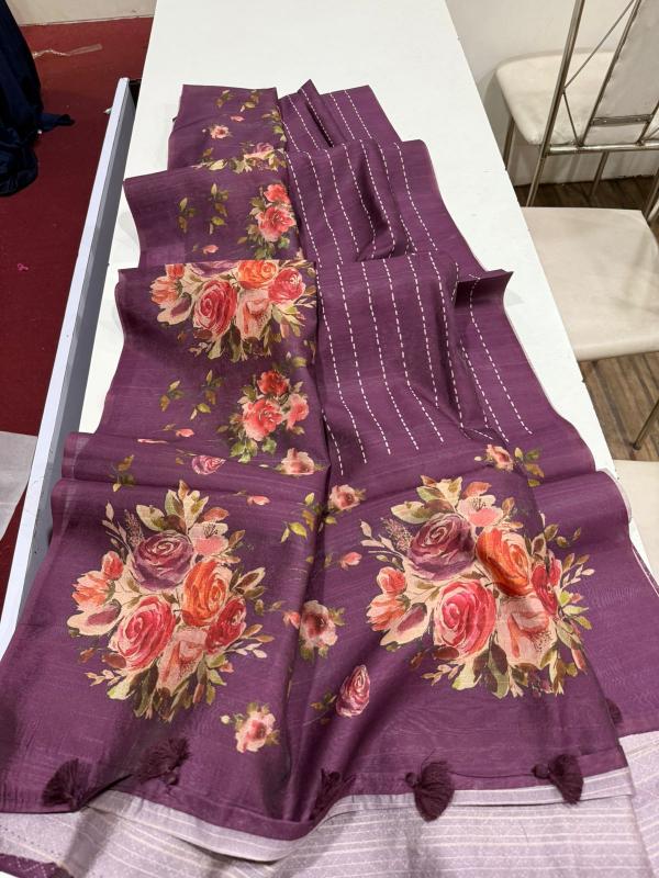 Indeed digital print Floral design best indian saree online