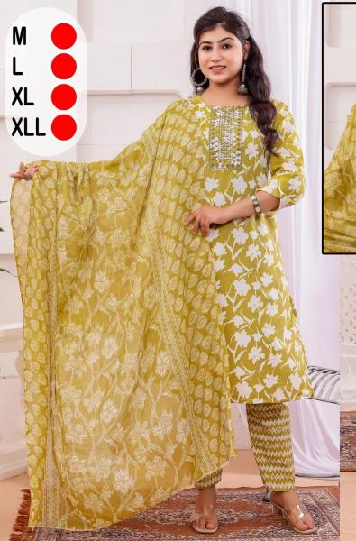 Jaipur cotton straight 3 pcs kurtis for summer
