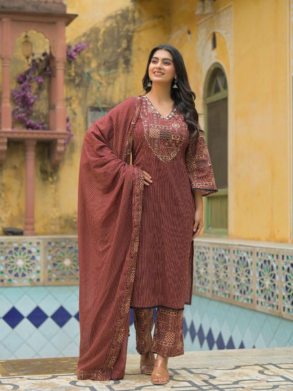 Jaipur v neck design cotton ethnic kurtis in India 
