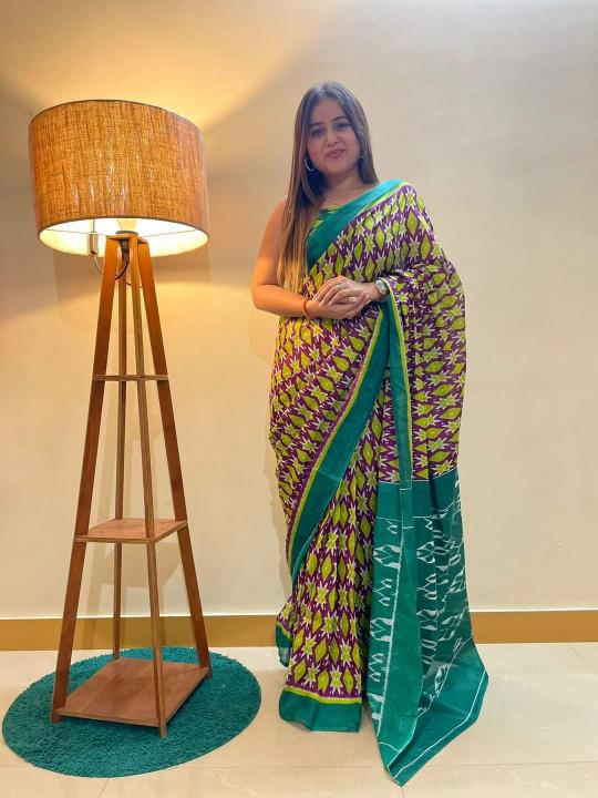 JBC ajrakh pure cotton jaipuri block print indian saree online shopping