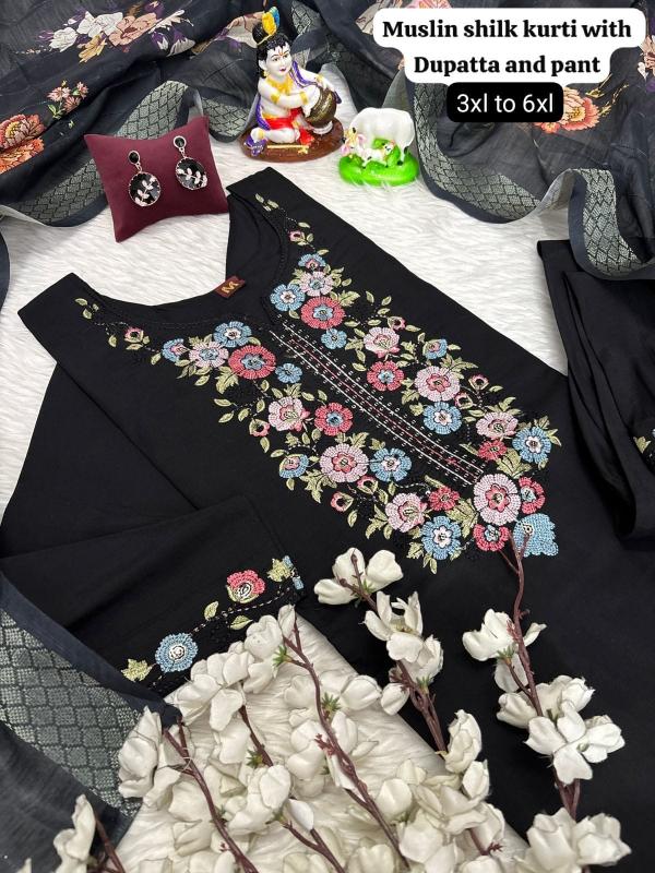 K k presents diable muslin top bottom dupatta kurtis manufacturers