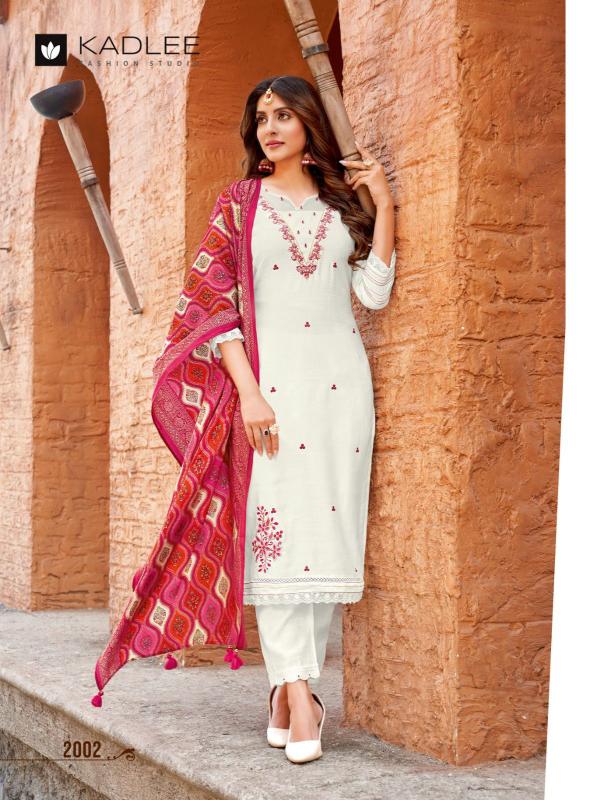 Kadlee sahiyar viscose weaving top bottom dupatta kurti set manufacturer