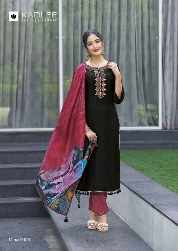 Kadlee zarin viscose weaving 3 pcs catalog designer indian kurtis uk