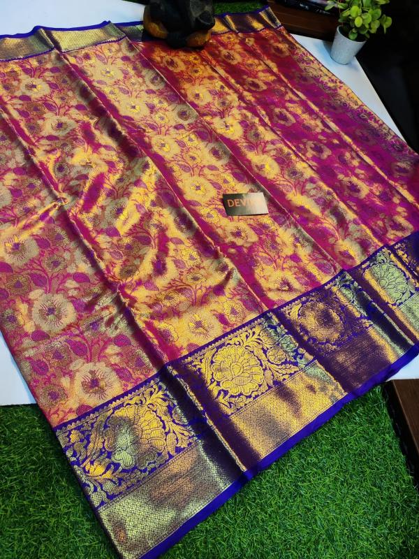 Kanjivaram soft pattu with contrast border best saree brands in india
