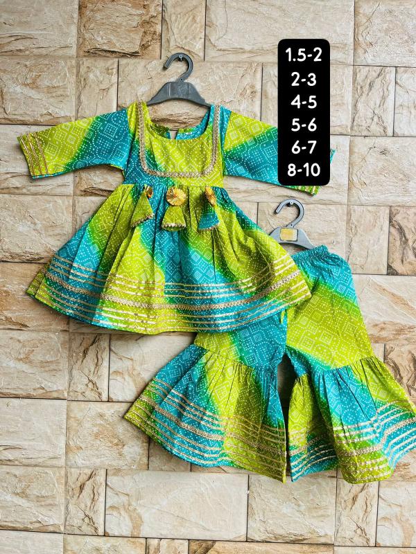 Karma bandhani beautiful sibling set kurti with bottom designer kurti suppliers in india