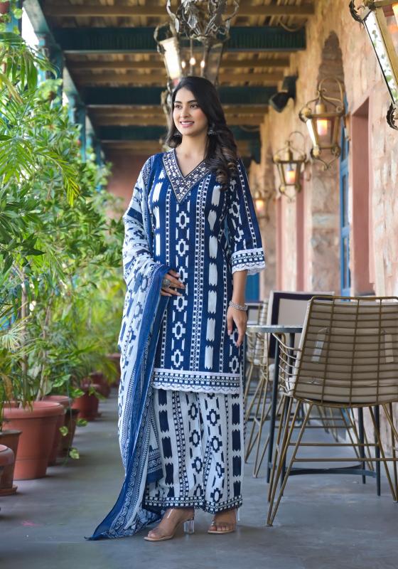 Karma cotton v shape nacked 3 pcs best indian kurtis