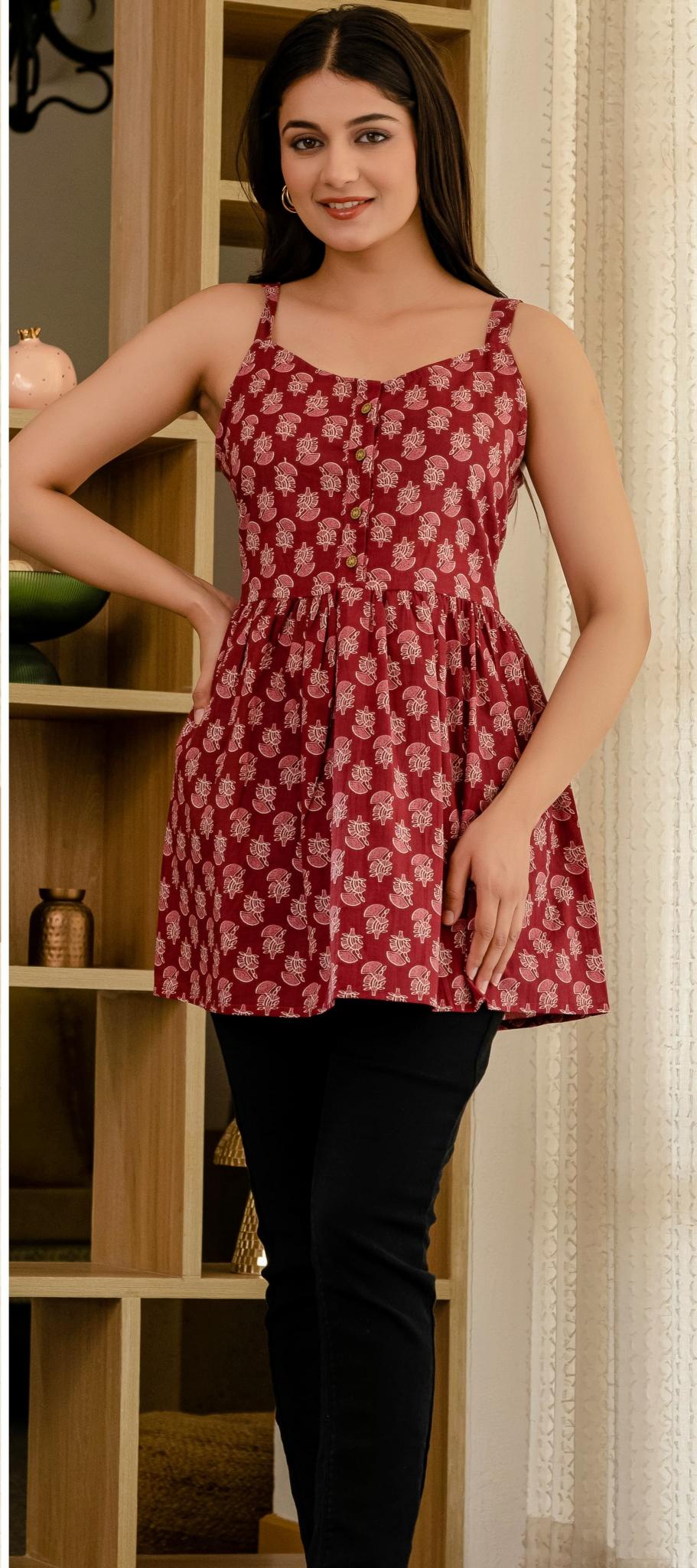 Karma pure camric cotton short top catalog indian design 