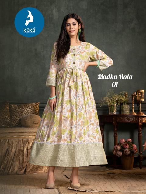 Kaya kurti madhubala capsul print anarkali indian kurtis top style
