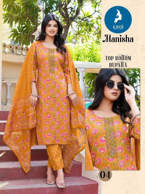 Kaya kurti manisha cotton print 3 pcs straight indian kurti fashion