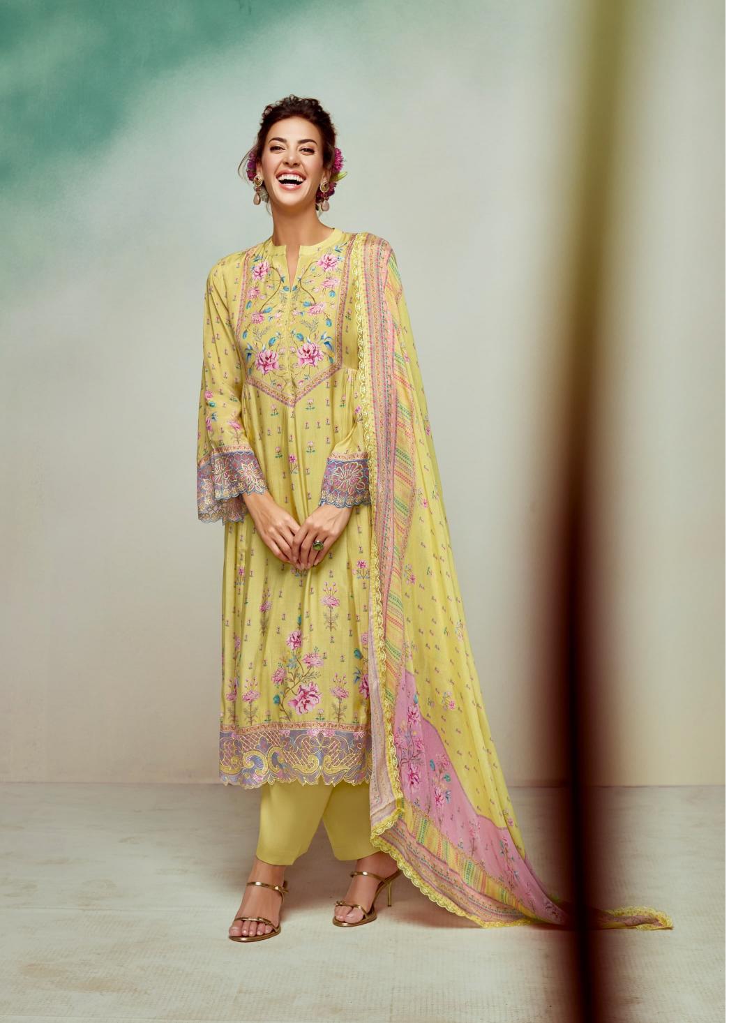 Kimora heer gulkand vol 209 muslin with digital print designer dress material suppliers in india