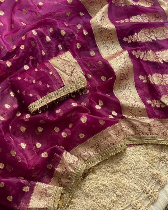Kora organza silk weaving saree wholesalers in surat
