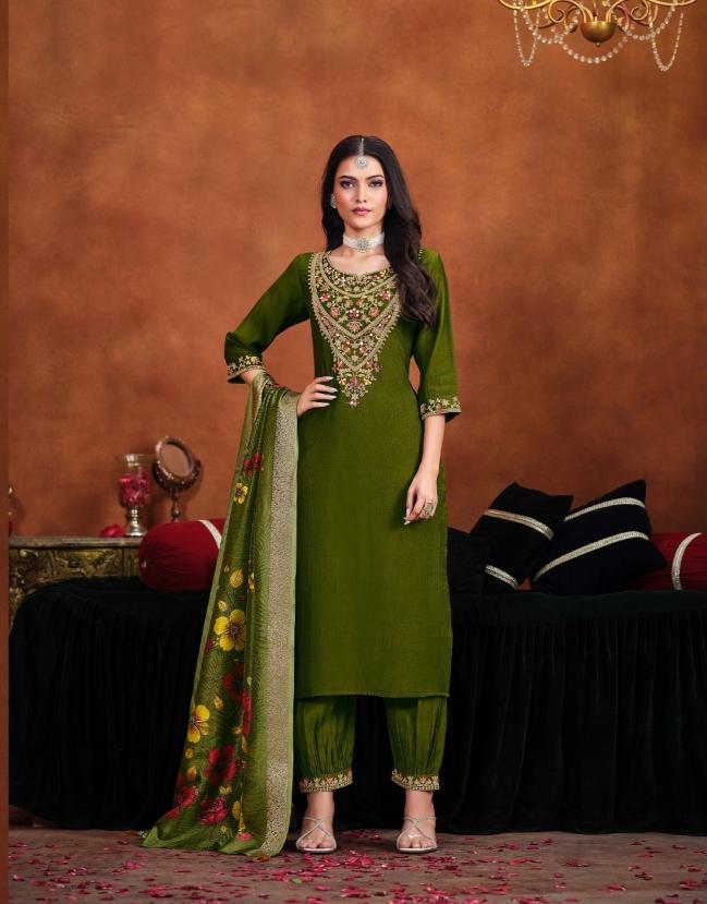 Lily & lali mirror real mirror work on viscose top bottom dupatta kurti manufacturer in india