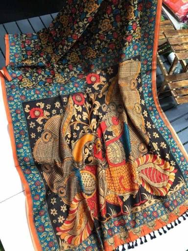 Linen digital print saree catalog surat ka bazaar