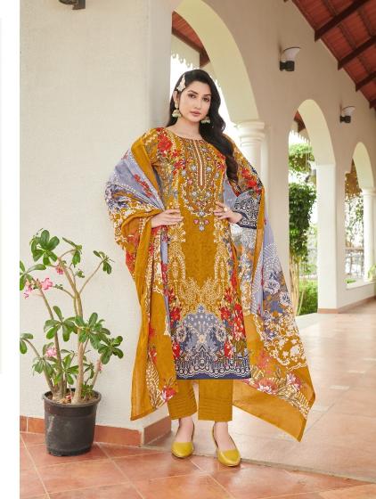 Lokesh muskan Cemric cotton pakistani style print indian fancy dress material 