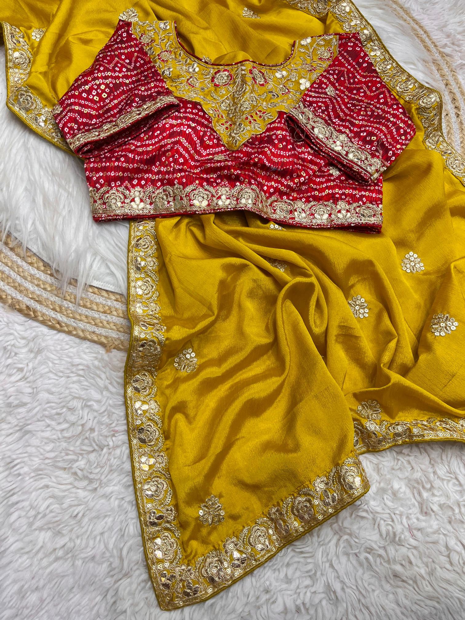 Mahaveer silks soft chinon silk gotapatti butti in saree100 rs sarees wholesale online shopping