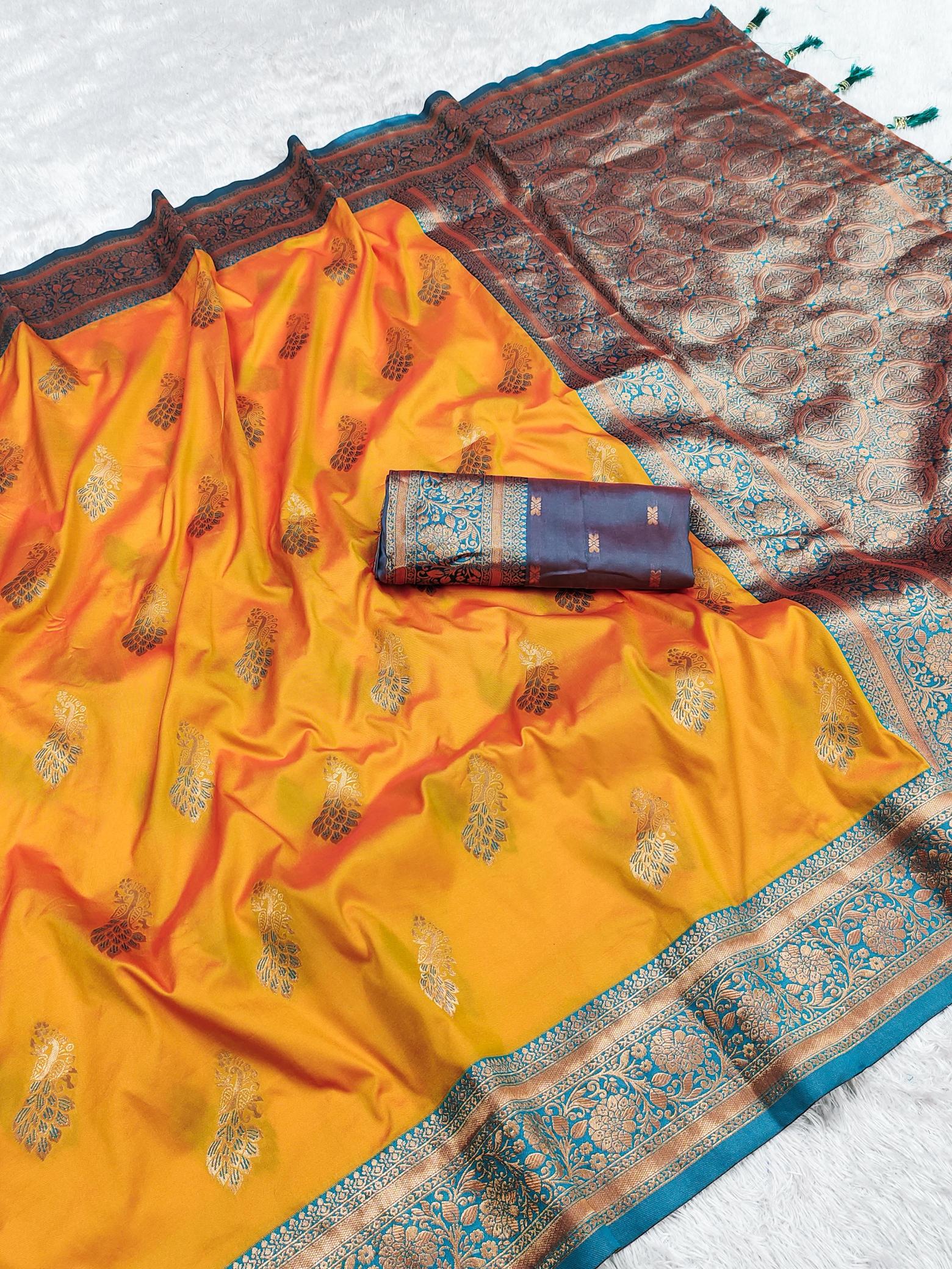 Mahima soft silk peacock design saree with contrast pallu catalog surat saree centre mumbai maharashtra