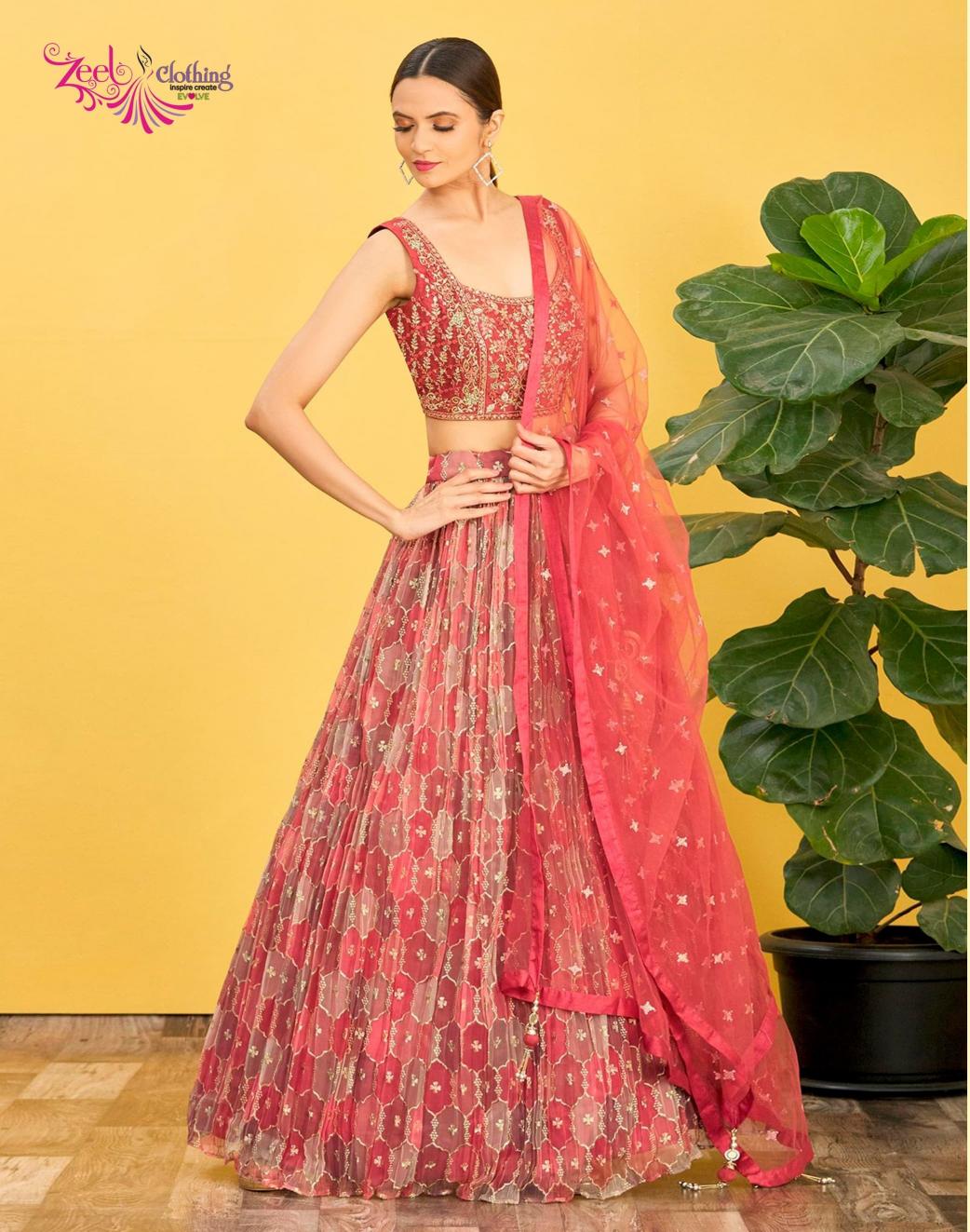 Mandakini Vol-2 organza Brown Bridal lehenga choli suppliers in Kolkata
