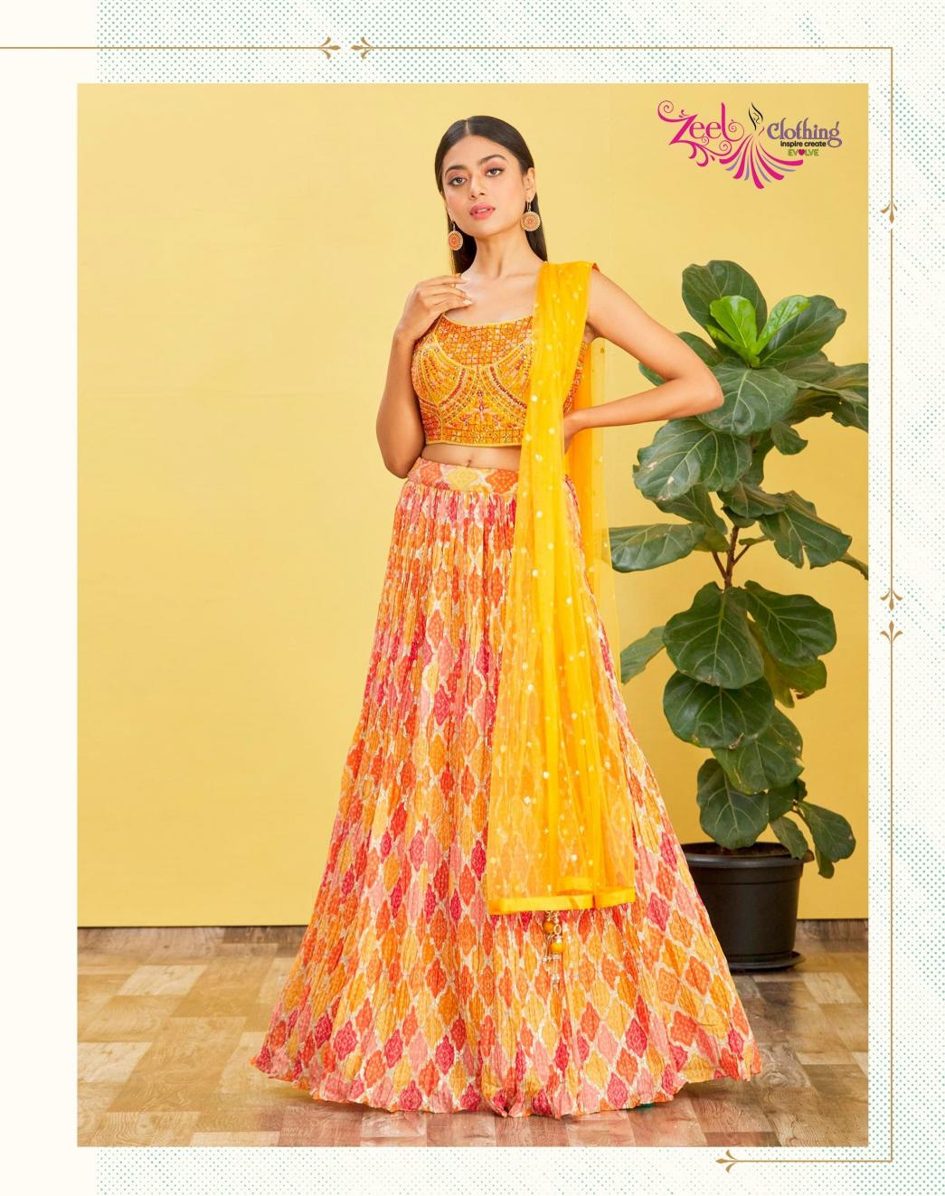 Mandakini Vol-2 organza Yellow Bridal lehenga choli suppliers in Gujarat