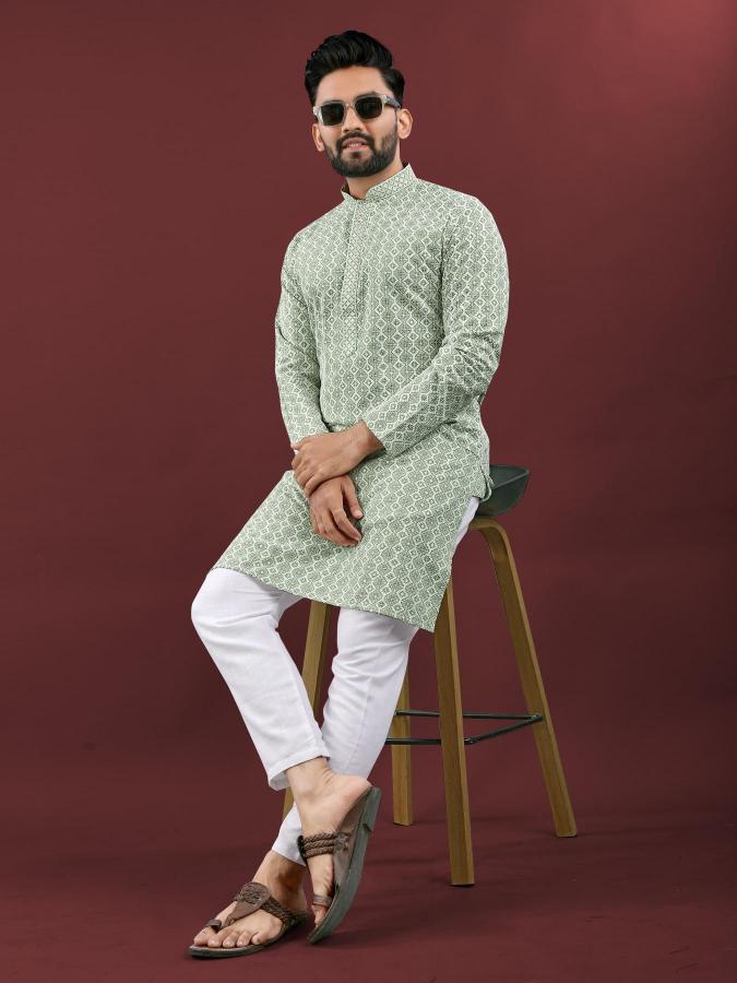 Mens traditional wear rayon with lucknowi kurta with pajama catalog indian kurta usa