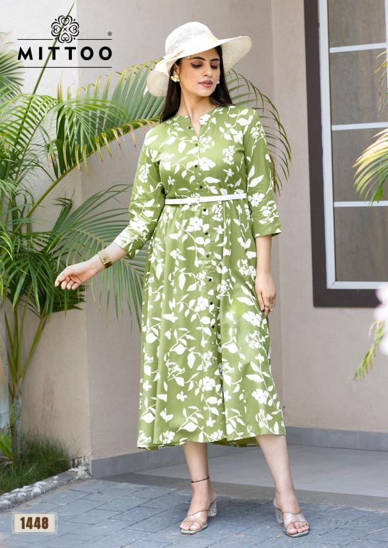 Mittoo belt vol 21 rayon print premium kurti manufacturer