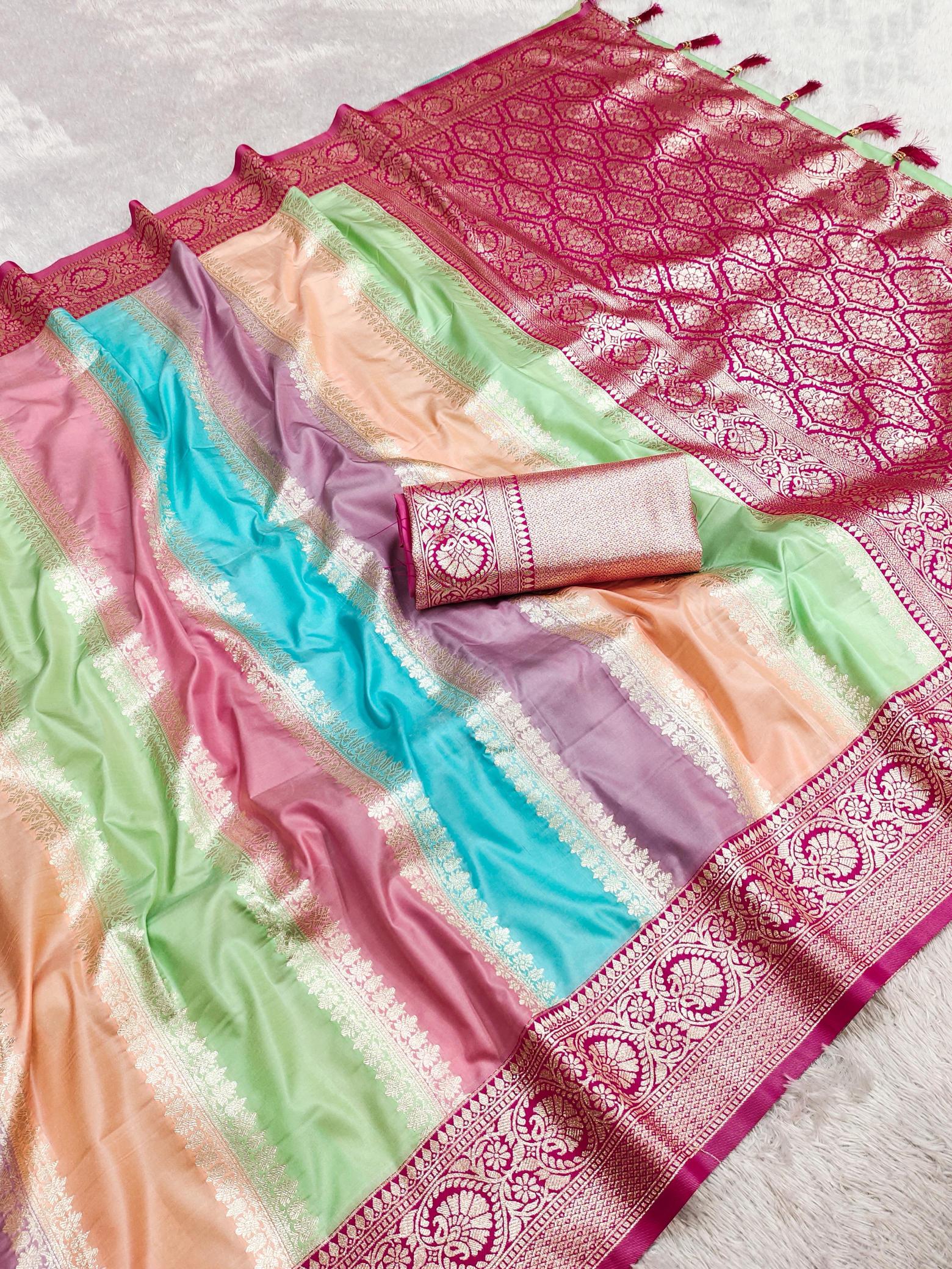 Multi colour catlouge soft banarasi silk design indian saree shops in dubai
