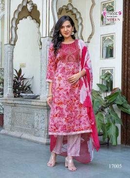 Mystic9 shagun vol 18 rayon capsule foil print top bottom dupatta branded kurtis wholesale in surat