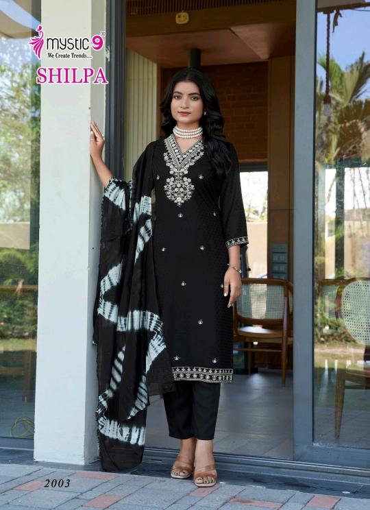 Mystic9 shilpa vol 2 rayon dobby 3 pcs indian kurti sets