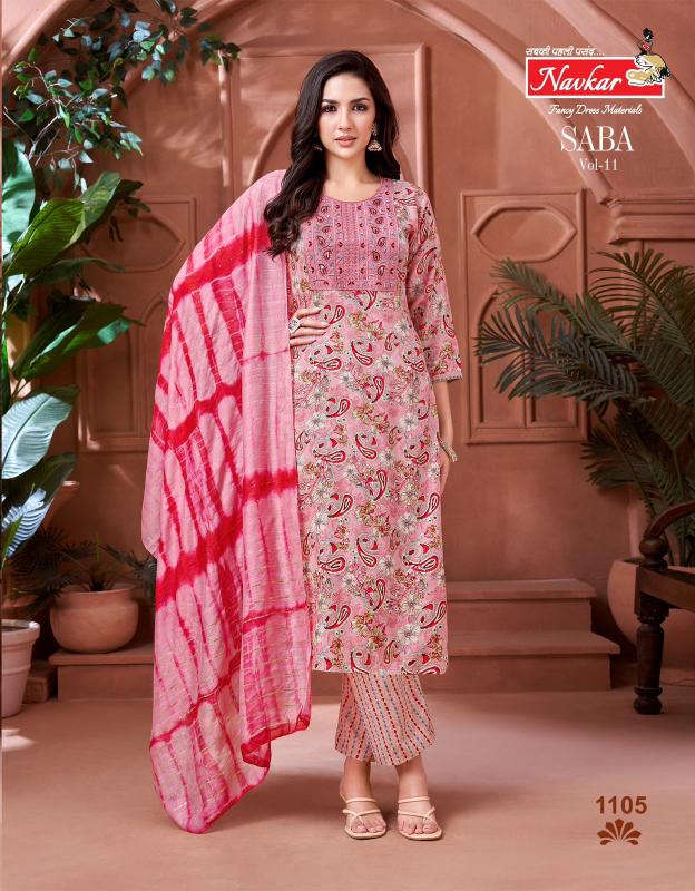 Navkar saba vol 11 rayon foil print 3 pcs indian kurti online