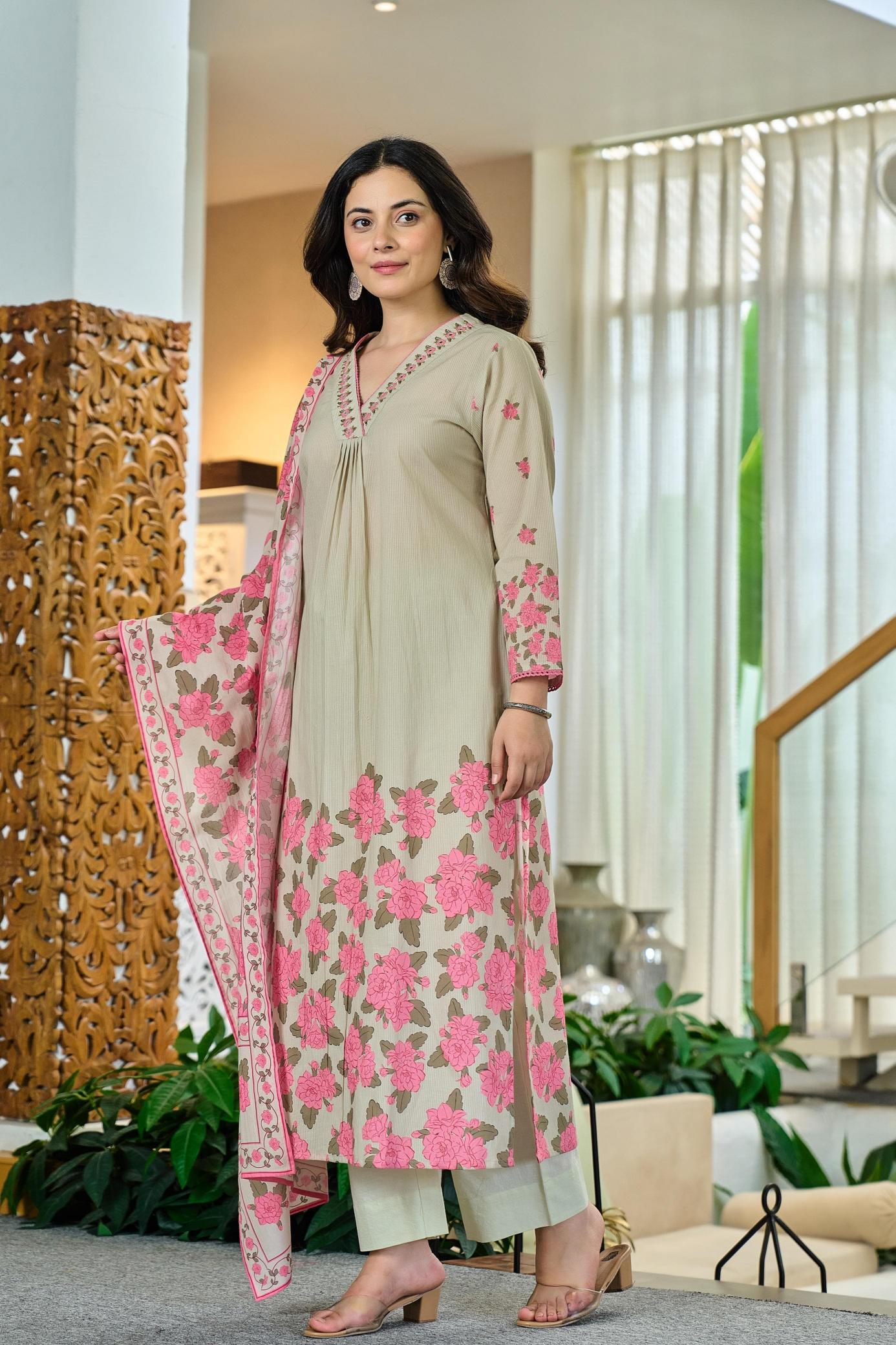 New arrival in cotton top bottom dupatta premium kurti manufacturer
