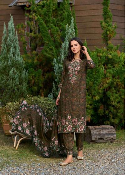 Poonam designer glam muslin digital print 3 pcs kurti collection in India