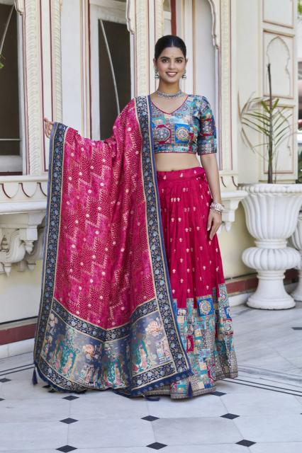 PRASANG 02 jecard viscose Red Wholesale designer lehenga choli in Surat