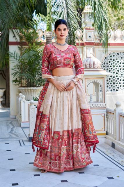 PRASANG 02 jecard viscose White Wholesale lehenga choli suppliers in Surat