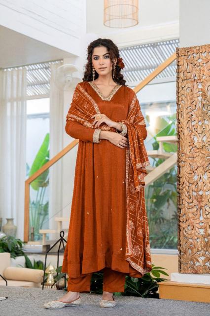Premium article chinon with beautiful handwork top bottom dupatta best kurti manufacturer in india
