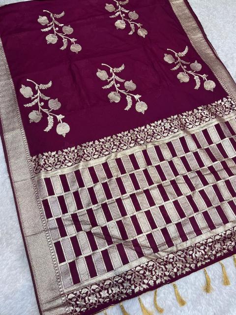 Pure soft khadi crepe silk with rich antique zari 100 rs. sarees wholesale online shopping