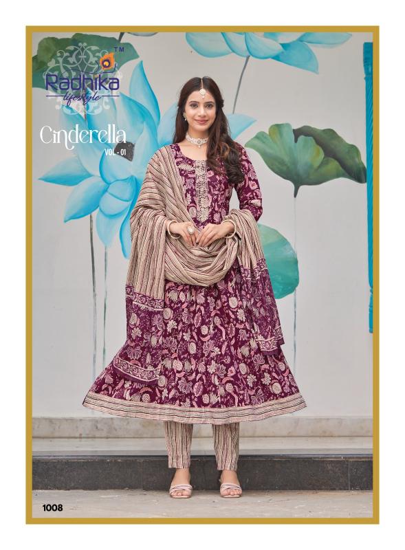 Radhika lifestyle cindrella vol 1 cotton print anarkali style traditional kurtis in India
