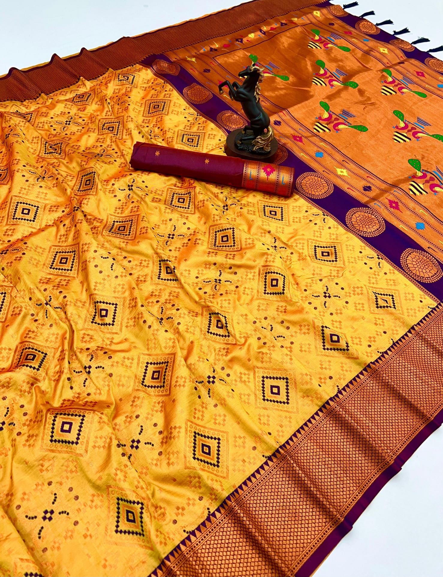 Ragini vol 10 premium patola silk meenakari Ikkat weaves indian saree style