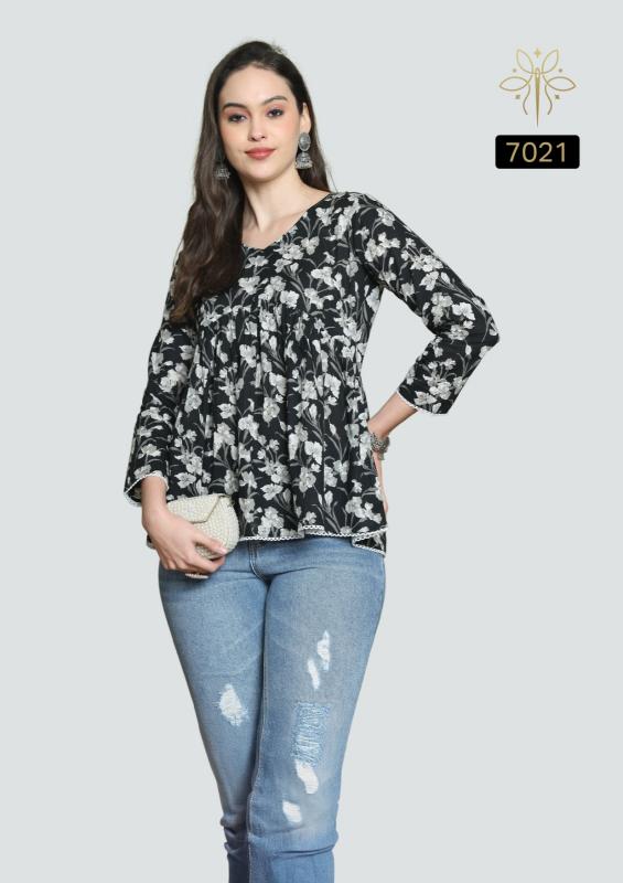 Rajnandini aaradhya vol-24 pure cotton short top kurti manufacturer in surat