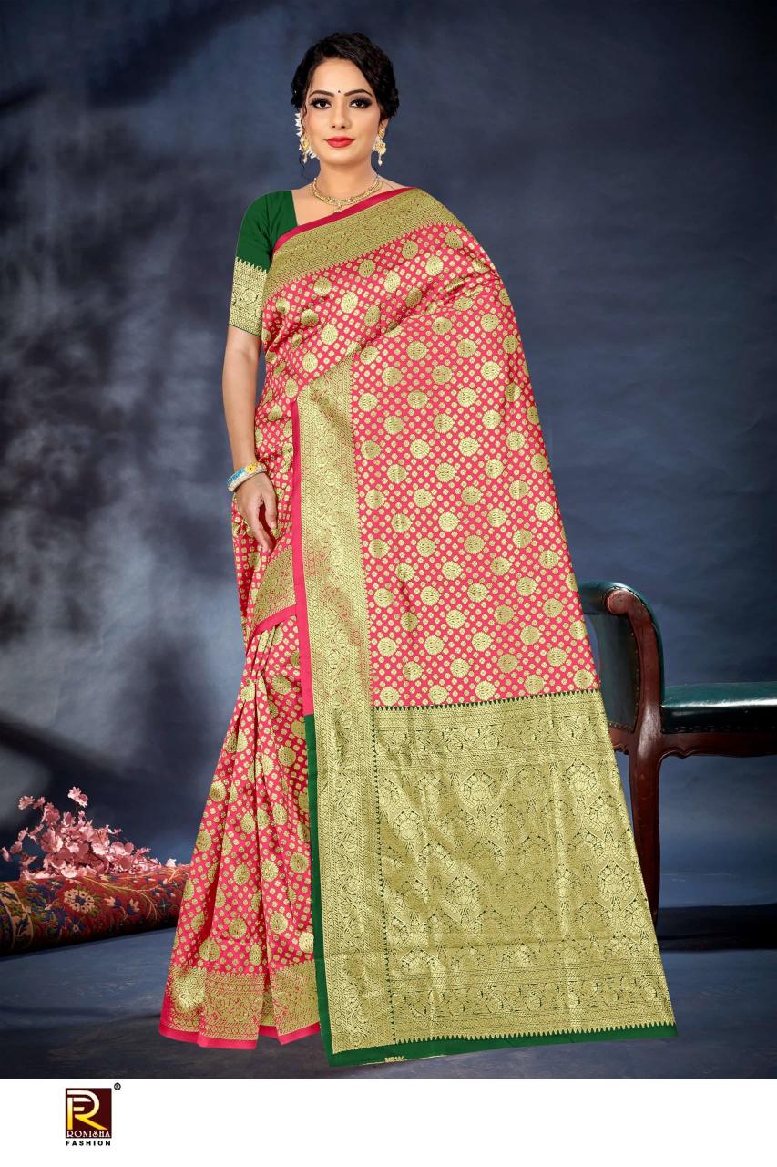 Ronisha fashion d.no-122 banarasi wholesale saree market in surat with price