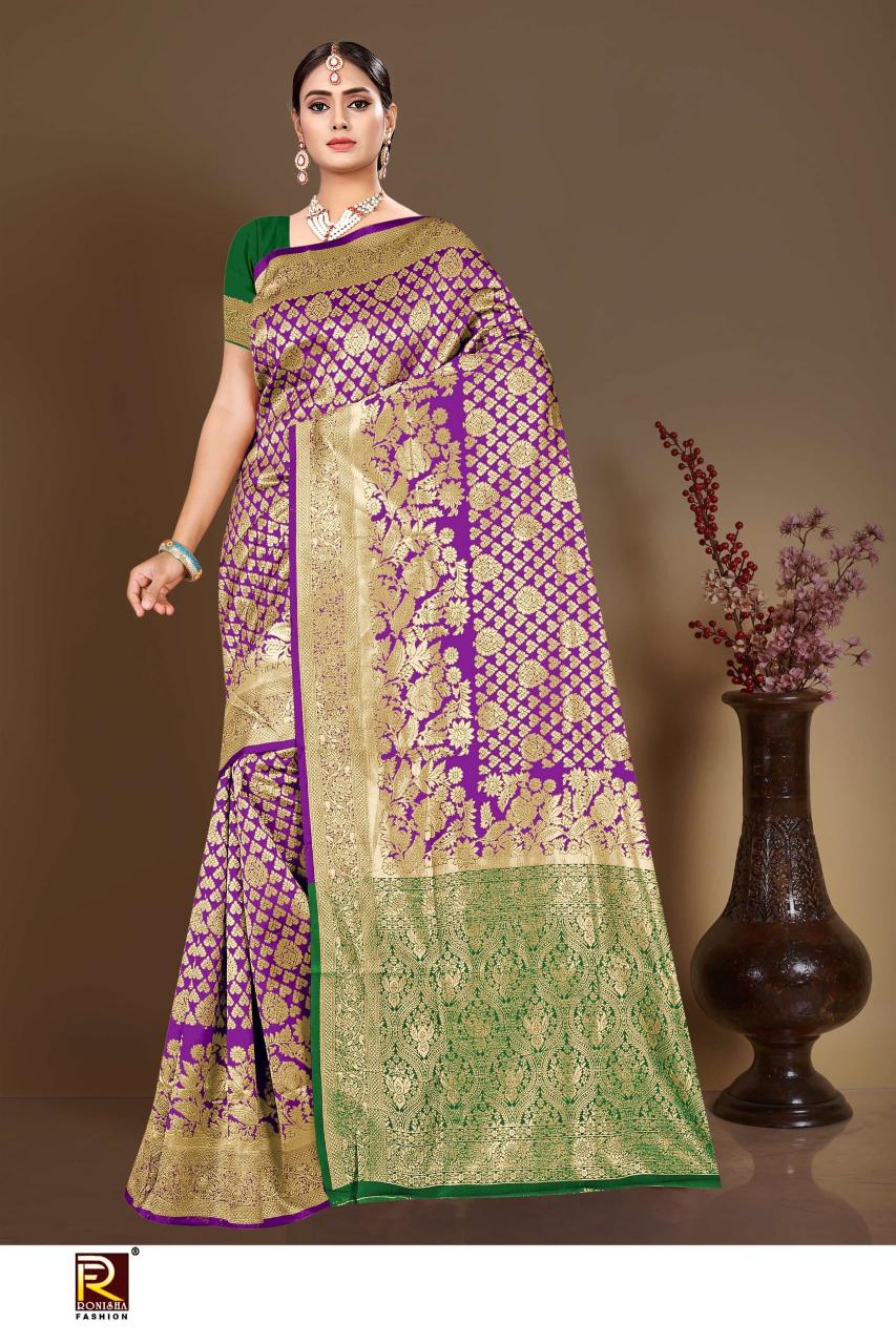 Ronisha fashion d.no-124 banarasi surat saree market