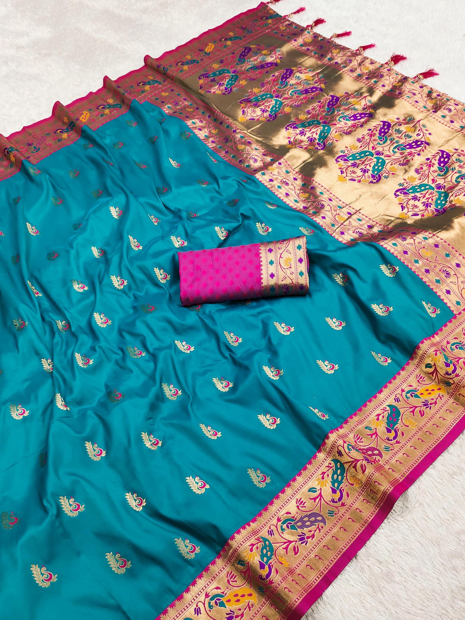 Royal paithani-2 soft silk meenakari motifs rich pallu saree surat wholesale market