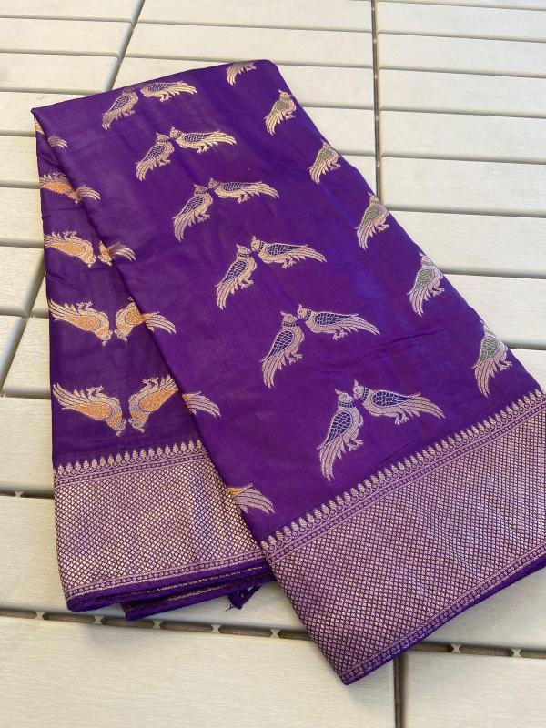 Russian cotton silk fabric with meena work indian saree design